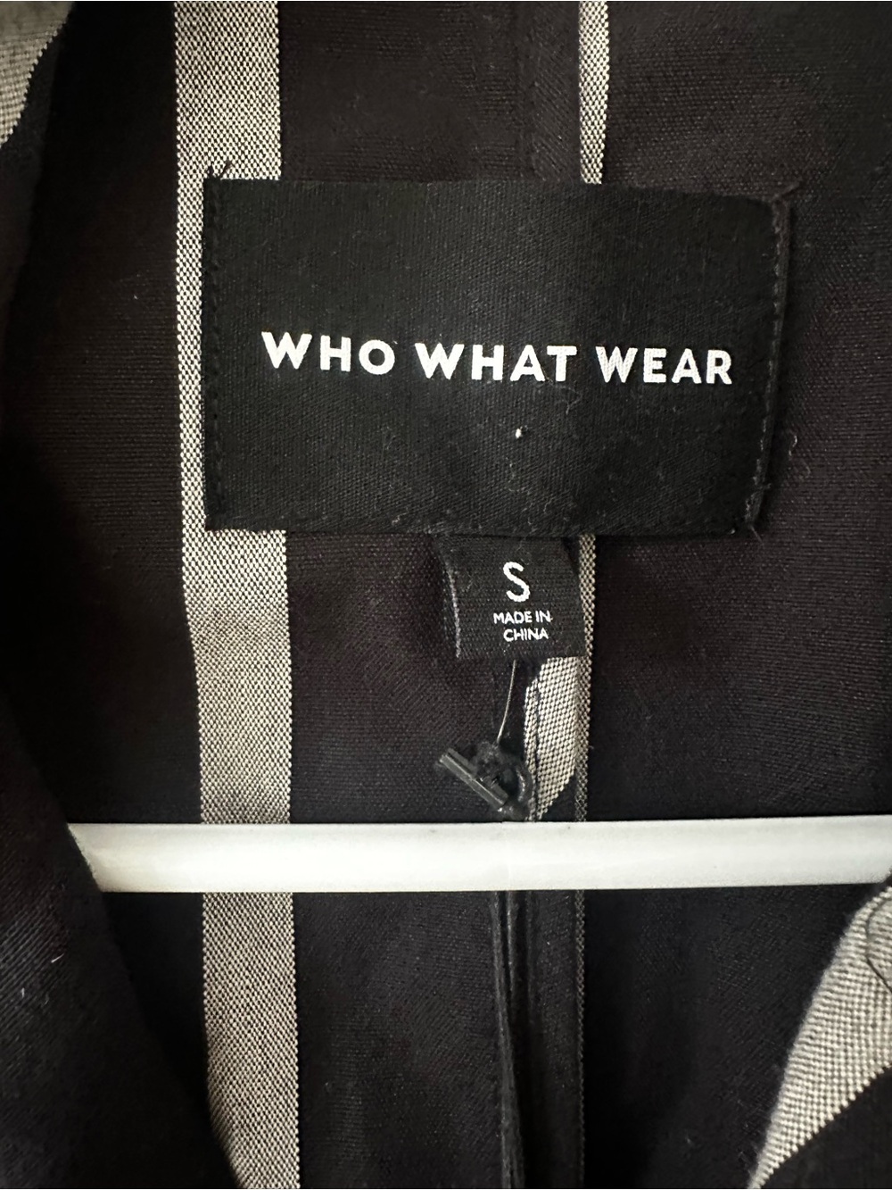 Who What Wear Black and White Striped Sleeveless Trench Midi Dress - Picture 2 of 5